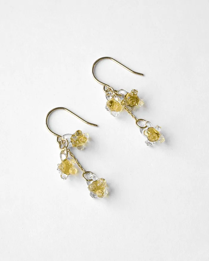 ピアス ひとふさのミモザ イエロー2